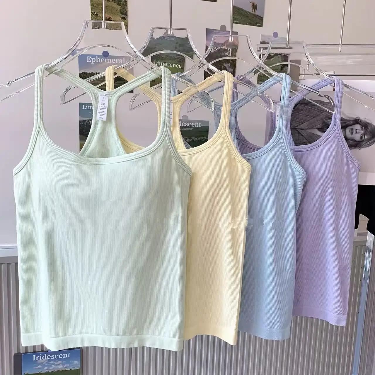 Damen Yoga-Bekleidung Sport-BH Stoßfest Push-Up Fitnesskleidung mit Gepolsterter Brust Lauf-Oberbekleidung Pilates Tanktop – Detail 16