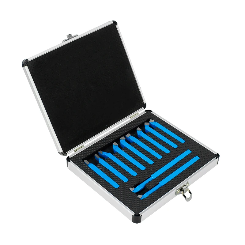 XCAN 11pcs Metal Lathe Turning Tool Set 8/10/12mm Shank Boring Bit Set Carbide Tip Cutting Mini Lathe Tool Set For Metalworking