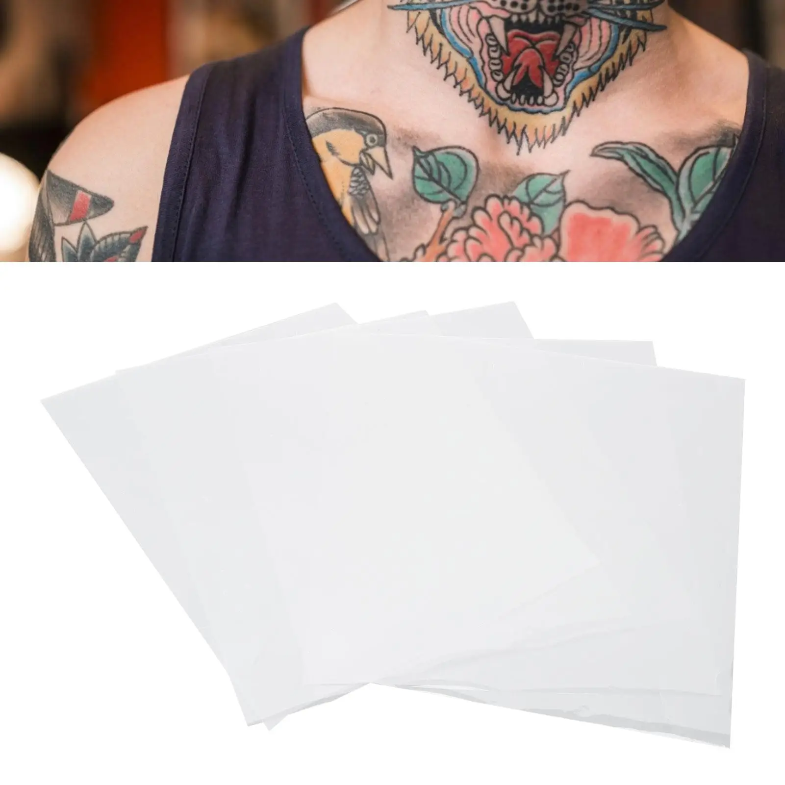 Película de transferencia de tatuajes de patrón transparente, papel de Color profundo para tatuadores y salones de belleza