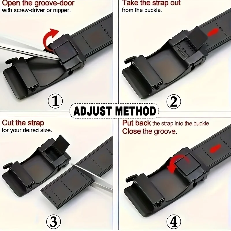 Men Leather Belt Metal Automatic Buckle Brand High Quality Luxury Belts for Men Famous Work Business Black PU Strap