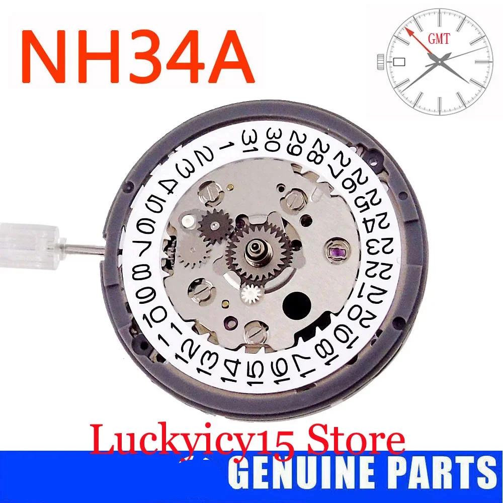 

Left-Hands Movement White Date Display Replacement High Quality 24 Jewels NH34A NH34 Mechanical Automatic For Men's Watch Part