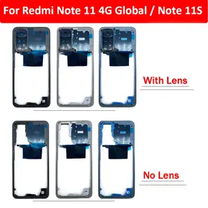Bilashmart Xiaomi Redmi Note 11 Global / Note 11S Middle Plate Frame Front Bezel Housing Case Back Mid Plate Replacement