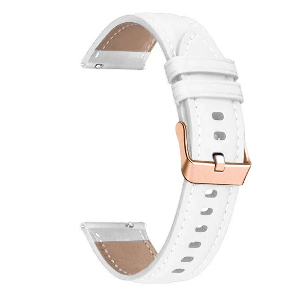 Leather Smart Watch Strap For HUAWEI WATCH GT 4 41mm/Garmin Venu 3S/Venu 2S Wristbands Rose Gold Buckle 18mm Bracelet Wristband image 5