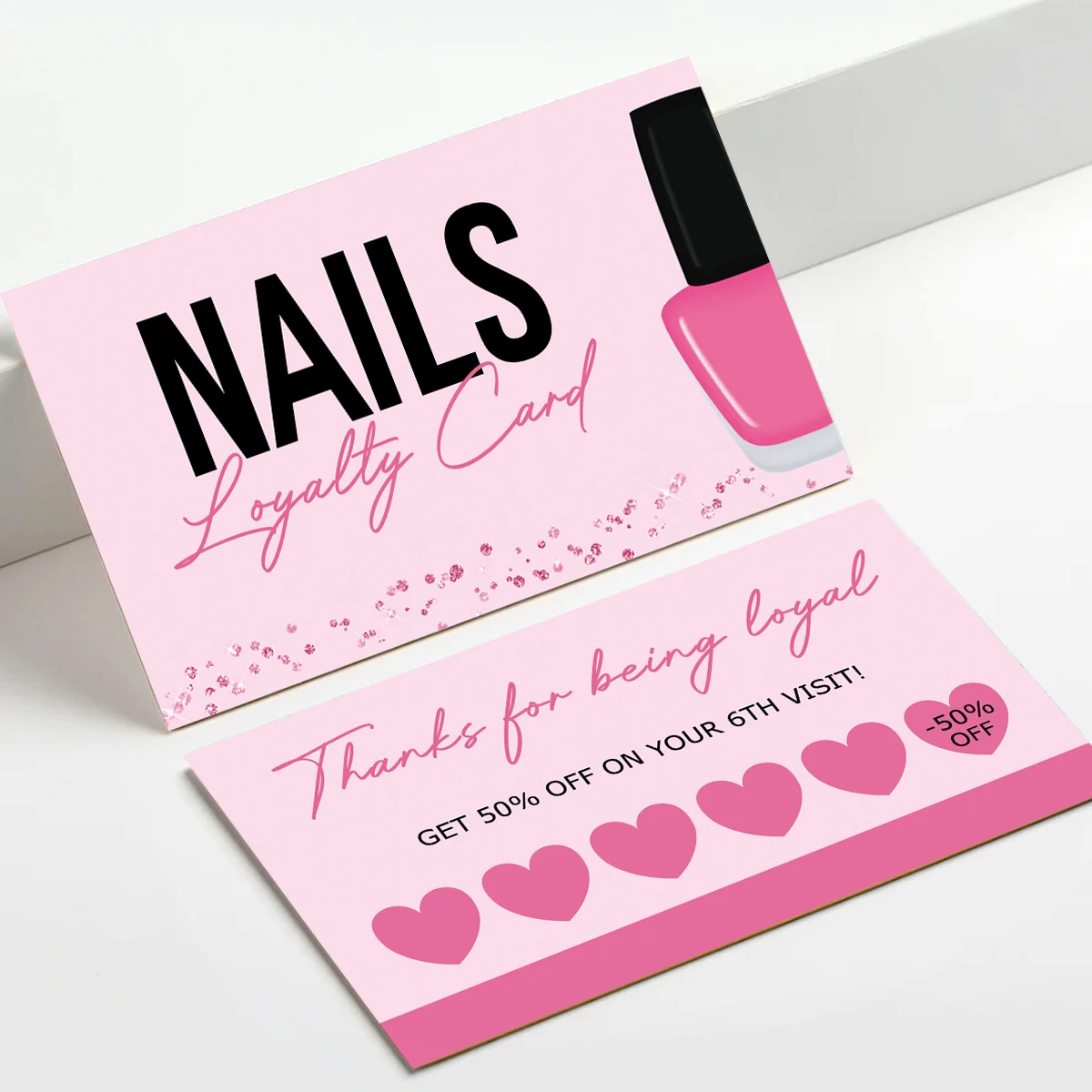 50Pcs Nails Card Salon Manicurist Nails Business Card Press On Nail Discount Loyalty Cards Wholesale