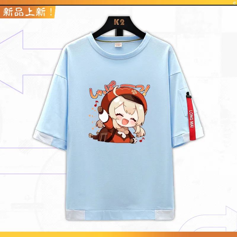 Genshin impact Klee เสื้อยืดพิมพ์ลายสวยงามสำหรับผู้ชาย/ผู้หญิงเสื้อยืดผ้าฝ้ายลายกราฟิกสำหรับทั้งชายและหญิง