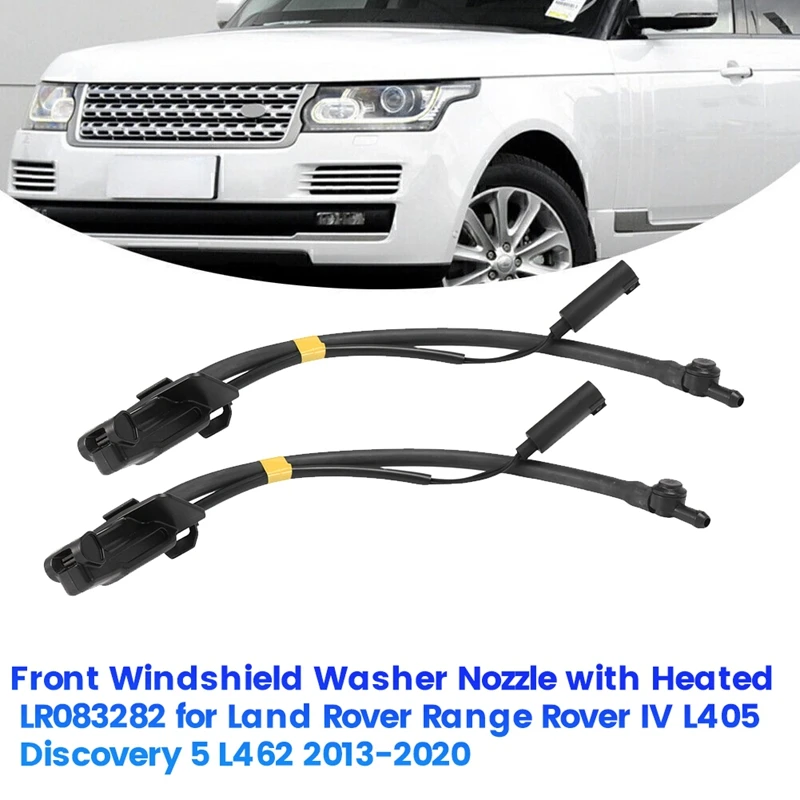 2Pcs Front Windshield Washer Nozzle Sprayer Jet Parts LR083282 For Land Rover Range Rover IV L405 / Discovery 5 L462 W/ Heated