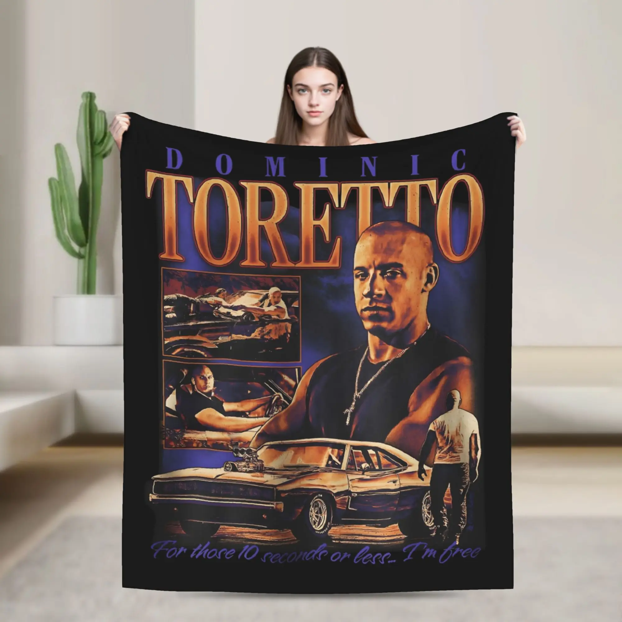 Fast And The Furious Dominic Toretto Racing Blankets Flannel Textile Decor Super Soft Throw Blankets for Sofa Outdoor Rug Piece
