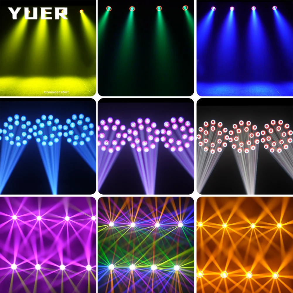 300 واط LED شعاع تتحرك رئيس ضوء مع حلقة قوس قزح تأثير 8 + 18 المنشور 12 ألوان ضوء المرحلة DMX512 ل DJ ديسكو نادي الحفلات بار