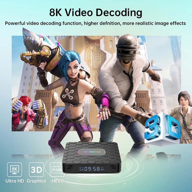 R69 Max Android 14 Smart TV Box Rockchip RK3528 Quad-core 8K HD Bluetooth5.0 Media Player Set-Top Box Suporte Google Netflix