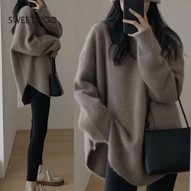 Women's Autumn Winter Knitted Base Sweater - French Chic Unique Beautiful Pullover Inner Top
