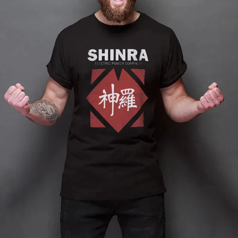 Shinra Electric Power Company Men Printed T-shirt Final Fantasy 7 Sephiroth Soldier Materia Tifa Video Game Chocobo Short Sleeve view 6