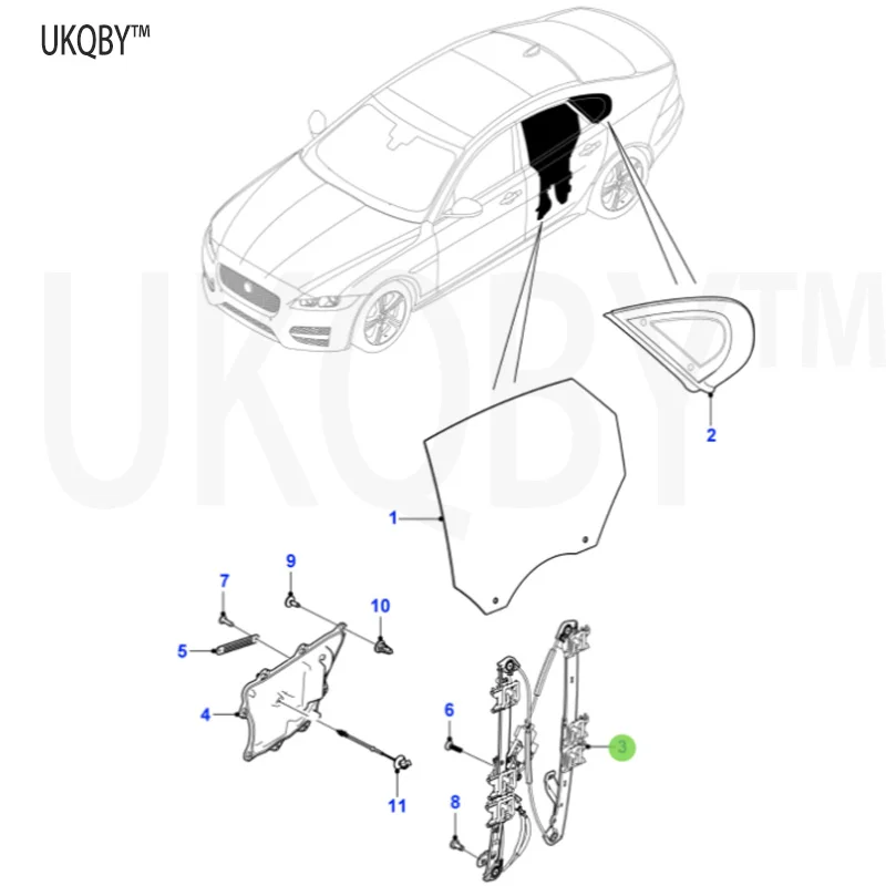 Ja gu ar Ne w X F 2016 La nd Ro ve r T2H49929 Window Regulator T2H49929 T2H49930