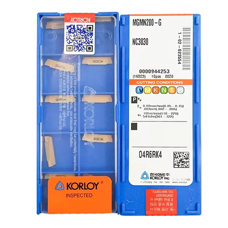 

KORLOY Turning tool MGMN200-G NC3020 NC3030 NC3120 PC5300 PC9030 H01 Grooving Carbide Inserts 10pcs