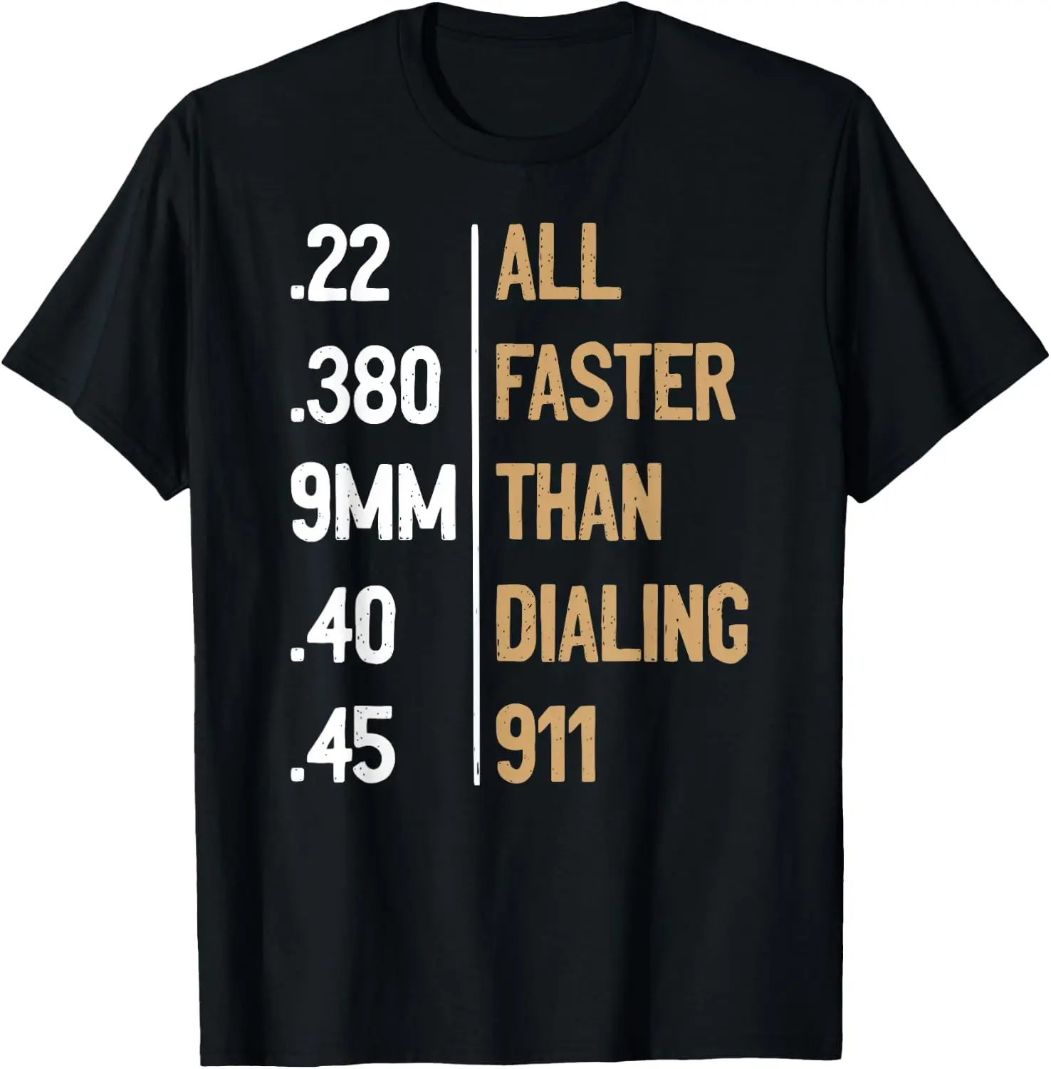 Men's Graphic Print T‑Shirt Casual Short Sleeve Crew Neck Tee Shirts, Soft Cotton Breathable Daily Summer Tops For Men Outdoor Streetwear Apparel All Faster Than Dialing 911 Gun Ammo Lovers Gift Sarcastic T-Shirt