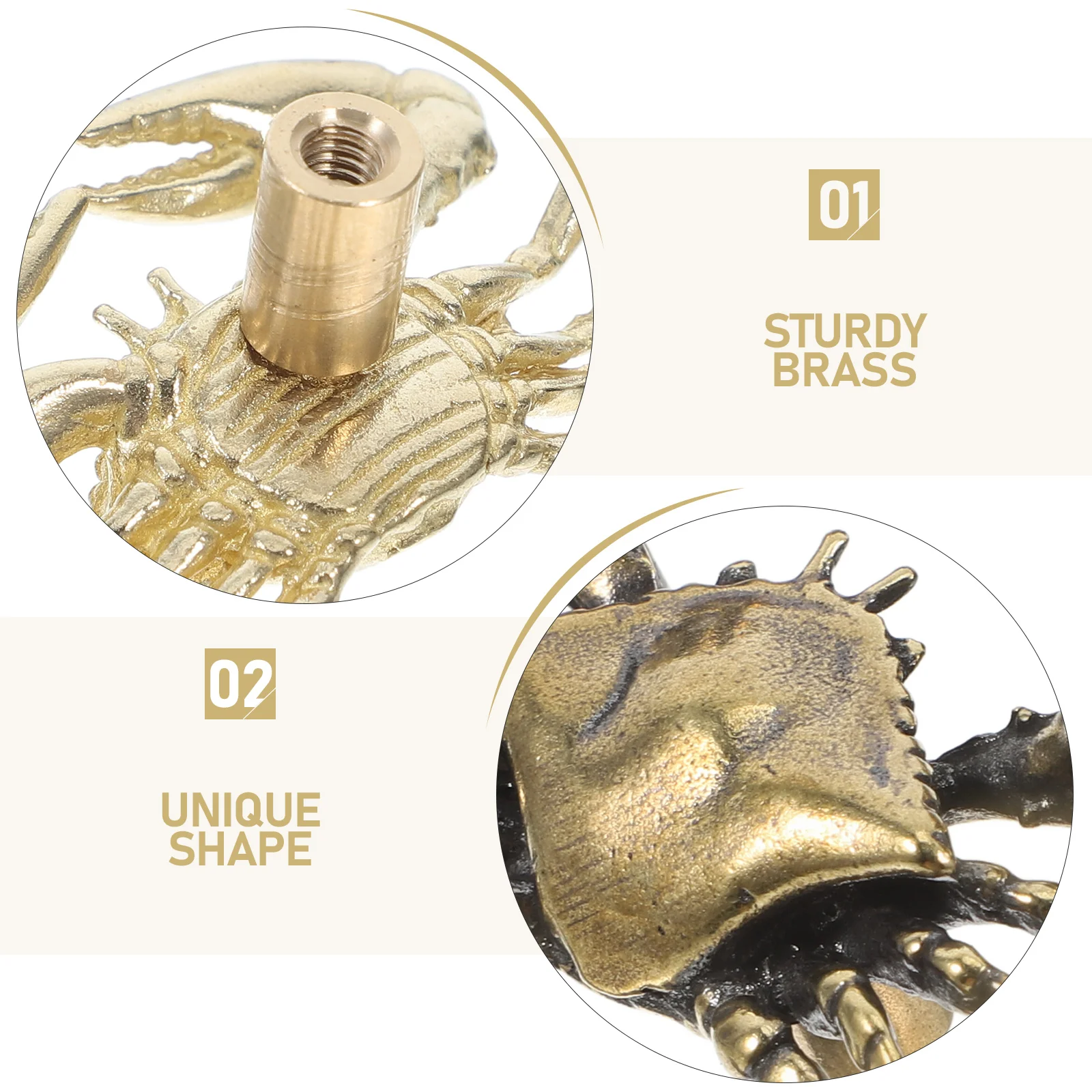 Krab Kastdeurgreep Kindlade Trekt Knoppen Messing Handgrepen voor Kasten Laden Uniek
