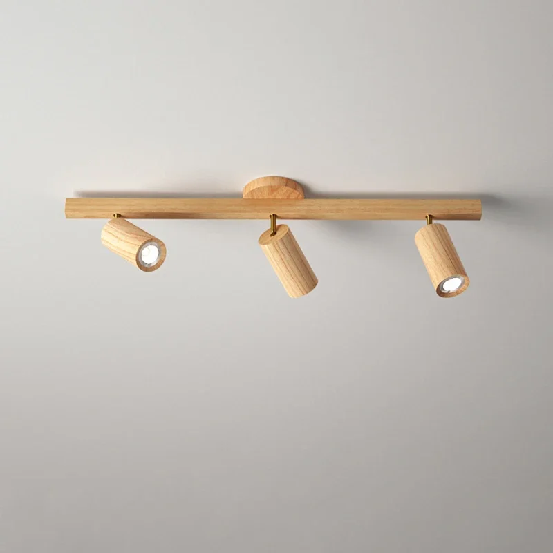 

Wooden Spotlight LED Home Decor Ceiling Light Bar Counter Cloakroom Background Wall Light Fixtures entrance lighting E27