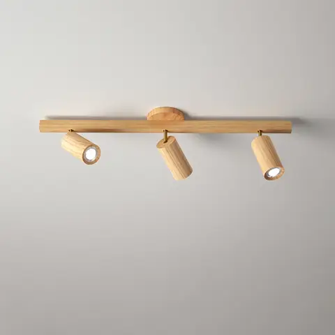 Wooden Spotlight LED Home Decor Ceiling Light Bar Counter Cloakroom Background Wall Light Fixtures entrance lighting E27