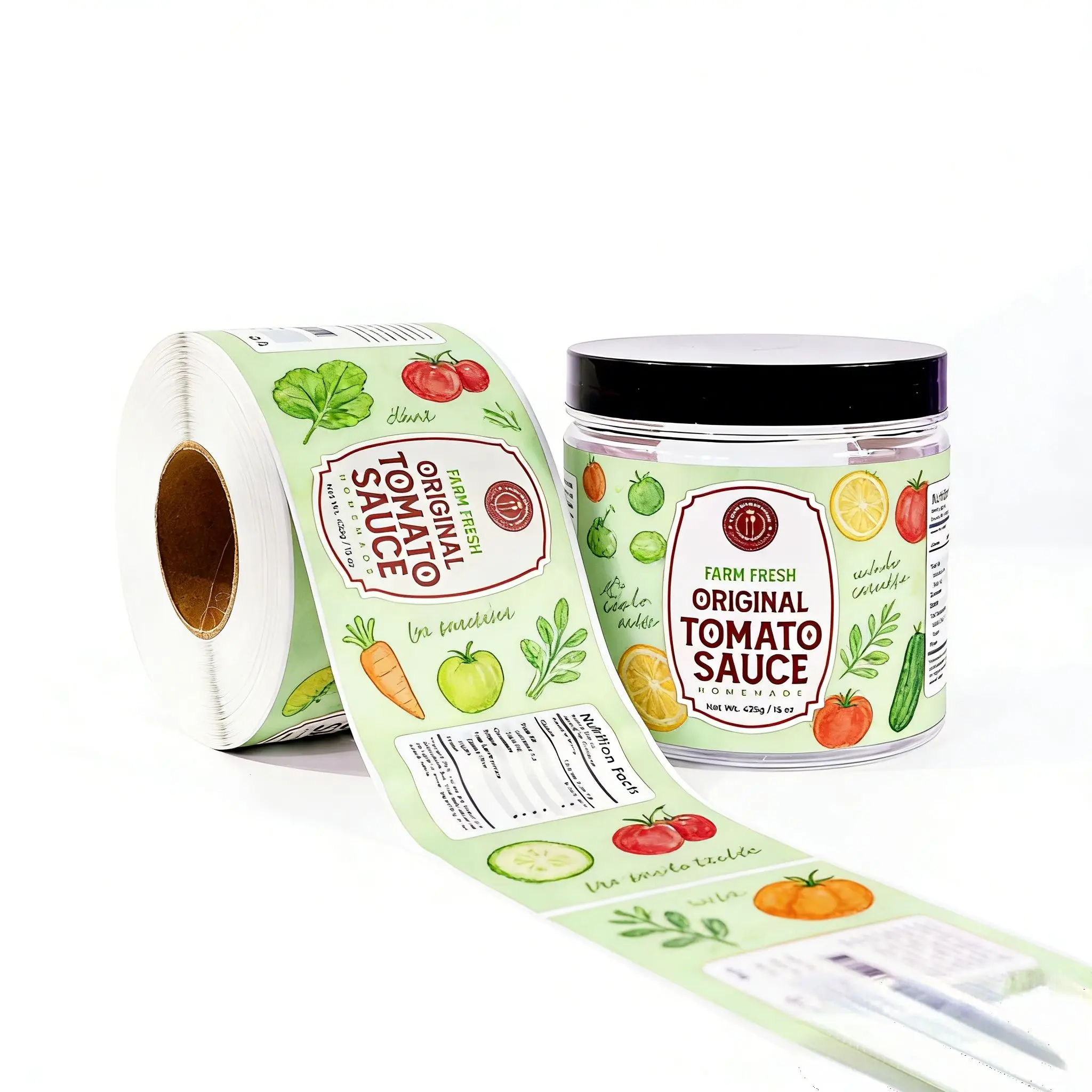 Custom High Quality Food Grade Vinyl Labels for Spice Jars & Peanut Butter Glass Jars - Detail 1