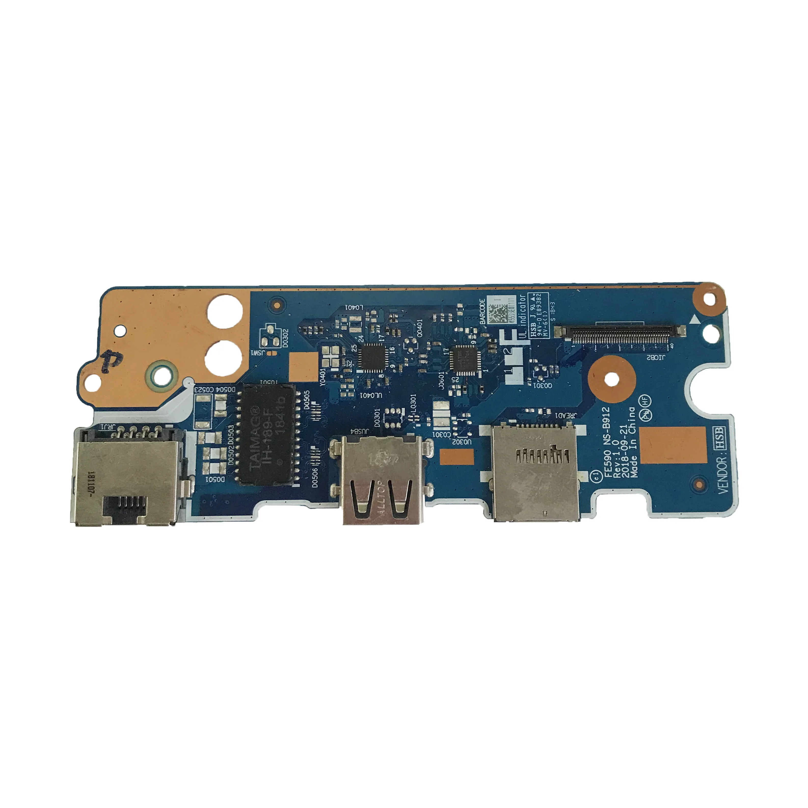 para Lenovo Thinkpad E590 E595 Portátil Usb Rj45 Lan Placa de Rede Botão Alimentação Interruptor Reparação Acessórios Ns-b912