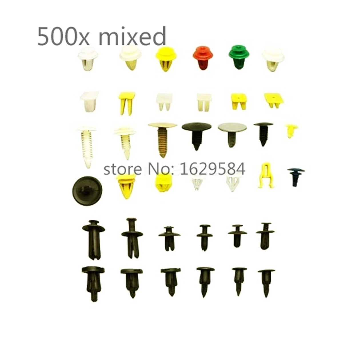 500 pcs / pack Door Trim Panel Clip Fasteners Auto Bumper Rivet Retainer Push Engine Cover Fender Fastener mixedClip Universal