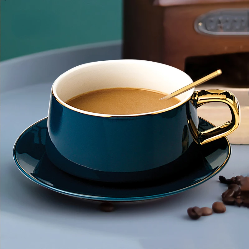 Coffee Cup Tea Ceramic Small Set Gold Edge Coffee Cup Ceramic Bone China Dinner Tea Set Coffee Drink Set Gift Box High Quality