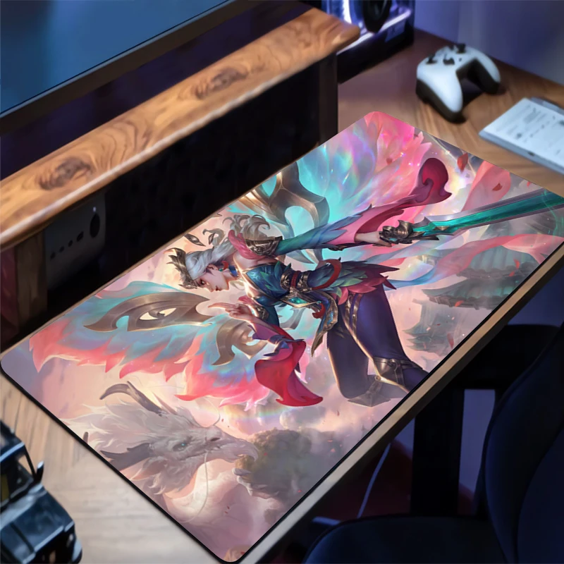 لوحة ماوس كبيرة من League of Legends Kayle Computer Office Game Table Mats مطاطية مضادة للانزلاق لوحة مفاتيح الألعاب وسادات مكتب طويلة لوحة الماوس #5