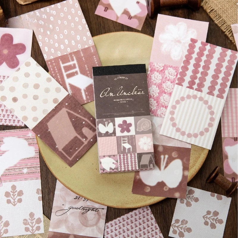 Vintage Flower Texture Landscape Memo Pad Creative DIY Junk Journal Material Collage Scrapbooking Stationery