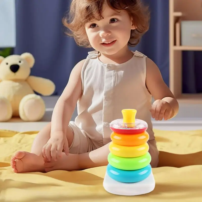 Stacking Rings Baby Toy Colorful Baby Stacking Cups Educational Learning Play Building Game For Ages 6 Months Boys Girls Outdoor