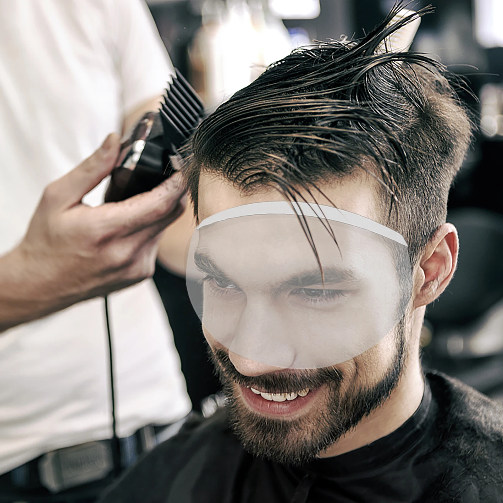 

25pcs Waterproof Stickers Haircut Guards Transparent Shield Salon Supplies Facial Protection Hair Practical