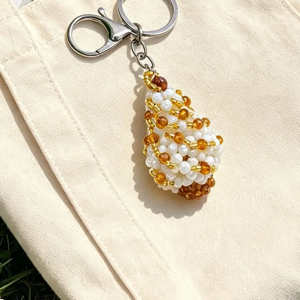Beaded Key Ring Handmade Backpack Accessories Handmade Christmas Beaded Keychain Xmas Tree Wreath Ornament Gift Box Bell Santa