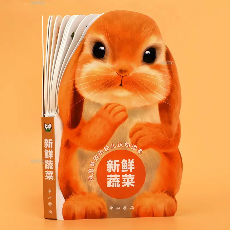 Children's cognitive reading book fresh vegetables flip book children's kindergarten young tear-resistant cognitive cards