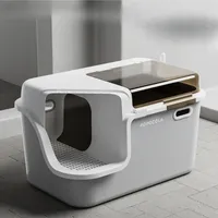 Corridor Style Cat Litter Box Oversized Enclosed Litter Tray Odor Splash-Proof Kitten Toilet Convenient Lid Large Cat Litter