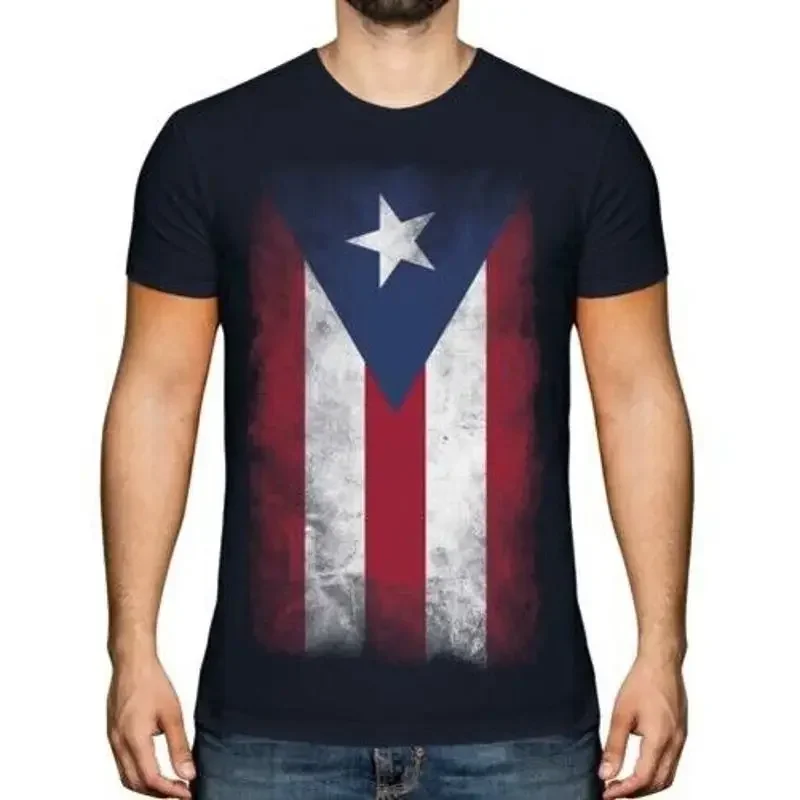 Puerto Rico Verblaßte Flagge Herren T-Shirt Rikanische Hemd Fußball Geschenk