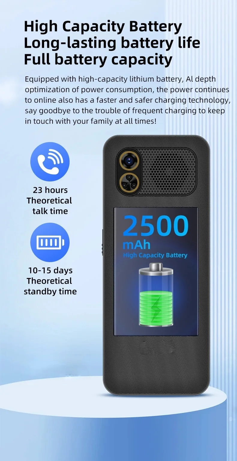 YEEMI K3 Super Thin Mobile Phone 2.4inch HD Screen GSM 2G Dual SIM Card Long Standby Flashlight Camera Type-C Button Phone