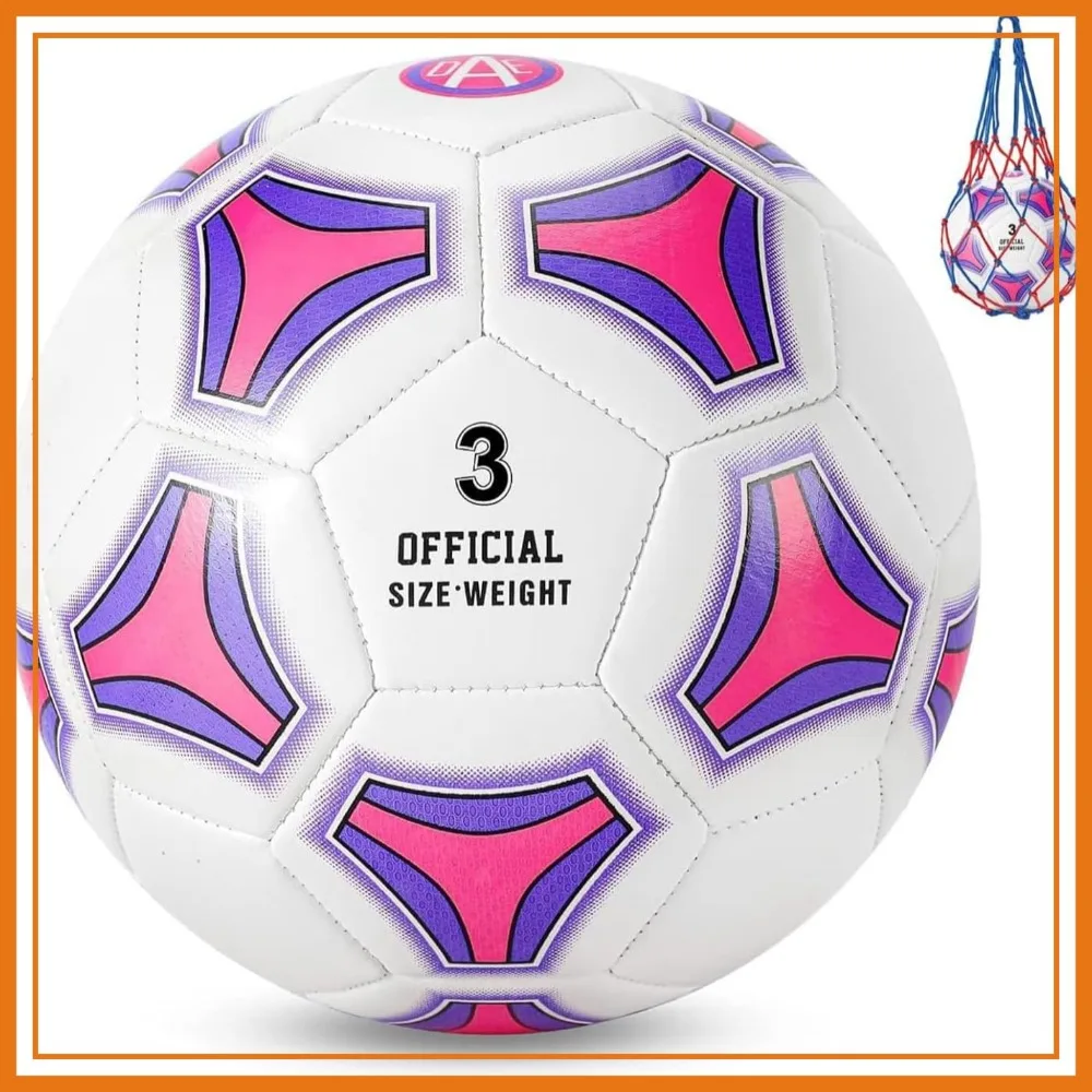 

Pink Soccer Ball Size 3/4/5 for Kids, Color Change Outdoor Play with Pump and Needles