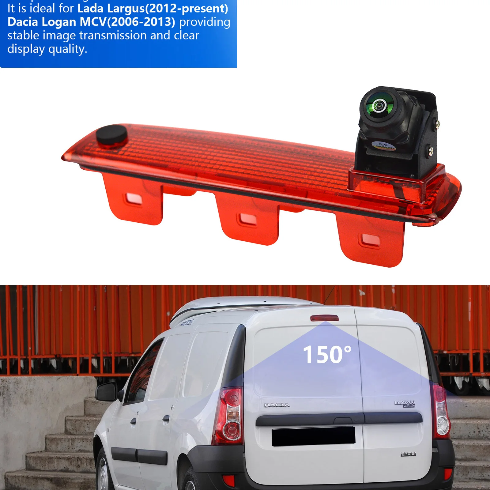 Applicable to Renault Dacia Dokker Lada Largus (2012présent) Reverse parking camera, 4.3-inch display screen