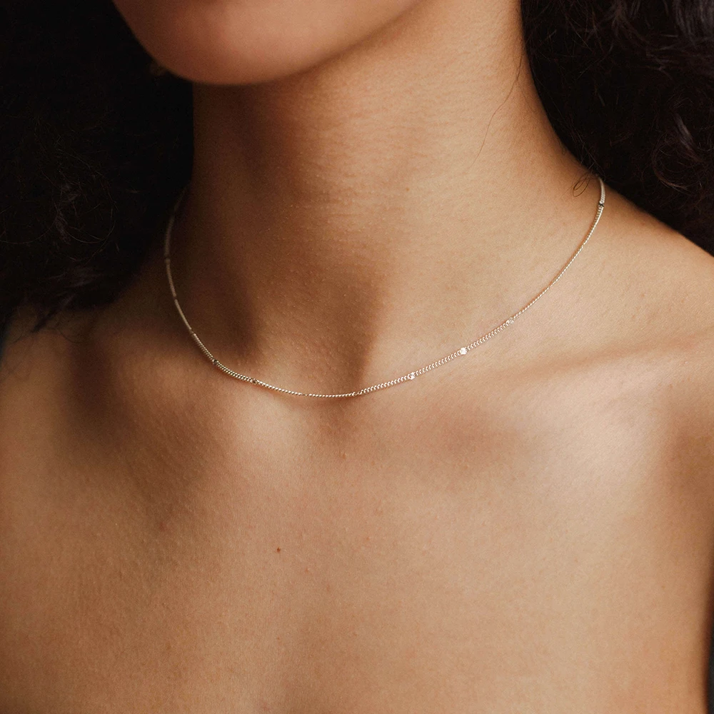 eManco Stainless Steel Minimalist Snake Chain Necklace  Women\'s Dainty Chic Jewelry 48-Hour Shipping Factory Direct Sales