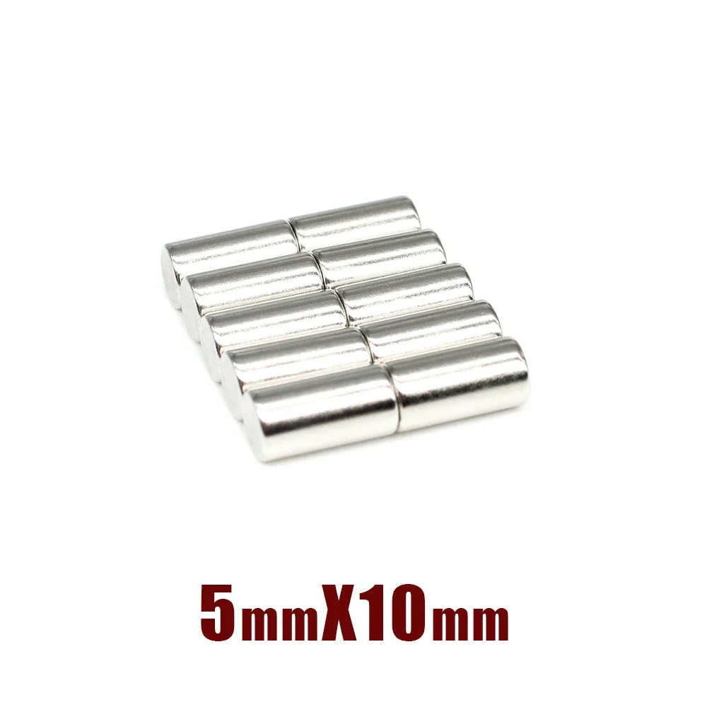 10-300PCS 5x10mm Small Neodymium Disc Magnets 5x10mm 5*10 Round Strong Cylinder Rare Earth Magnet 5mm X 10mm N35 Magnetic Disc