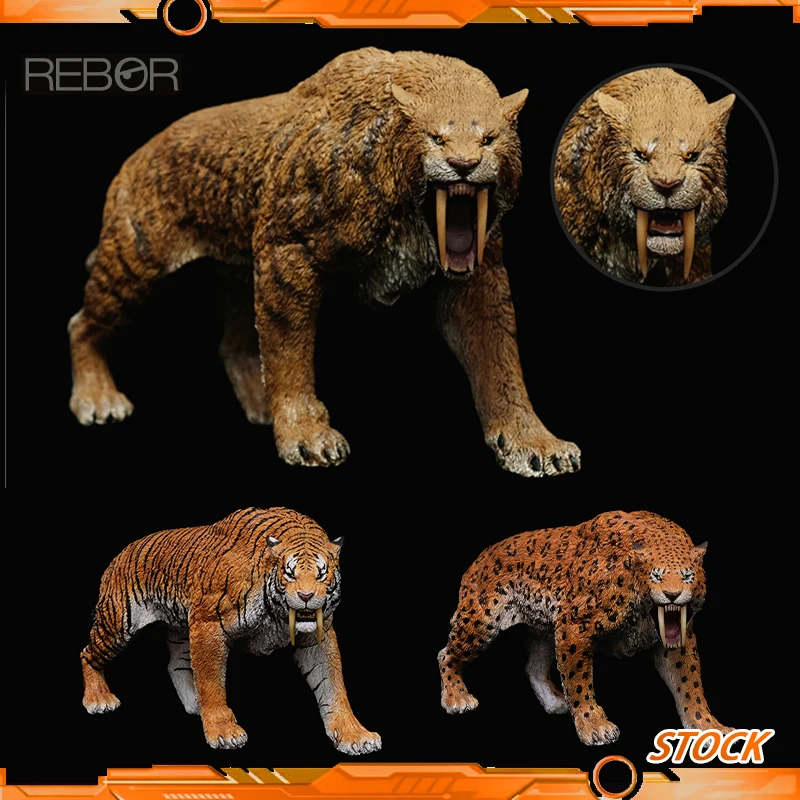 Britain REBOR Smilodon Populator Model 26cm Ancient Extinct Life Model Toy Machairodontinae Sabre-Toothed Tiger Smilodon