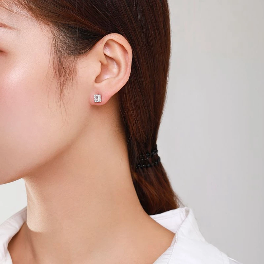 PuBang Fine Jewelry 925 Sterling Silver Gemstone High Carbon Diamond Delicate Stud Earrings for Women Wedding Gift Drop Shipping