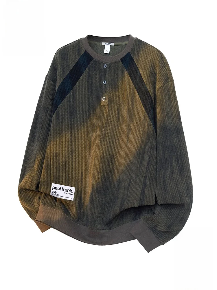 

PaulFrank M Loose Fit Hoodie Pullover Sweatirt round Ne Splice Color Comfortable Polyester Casual Sle for Autumn