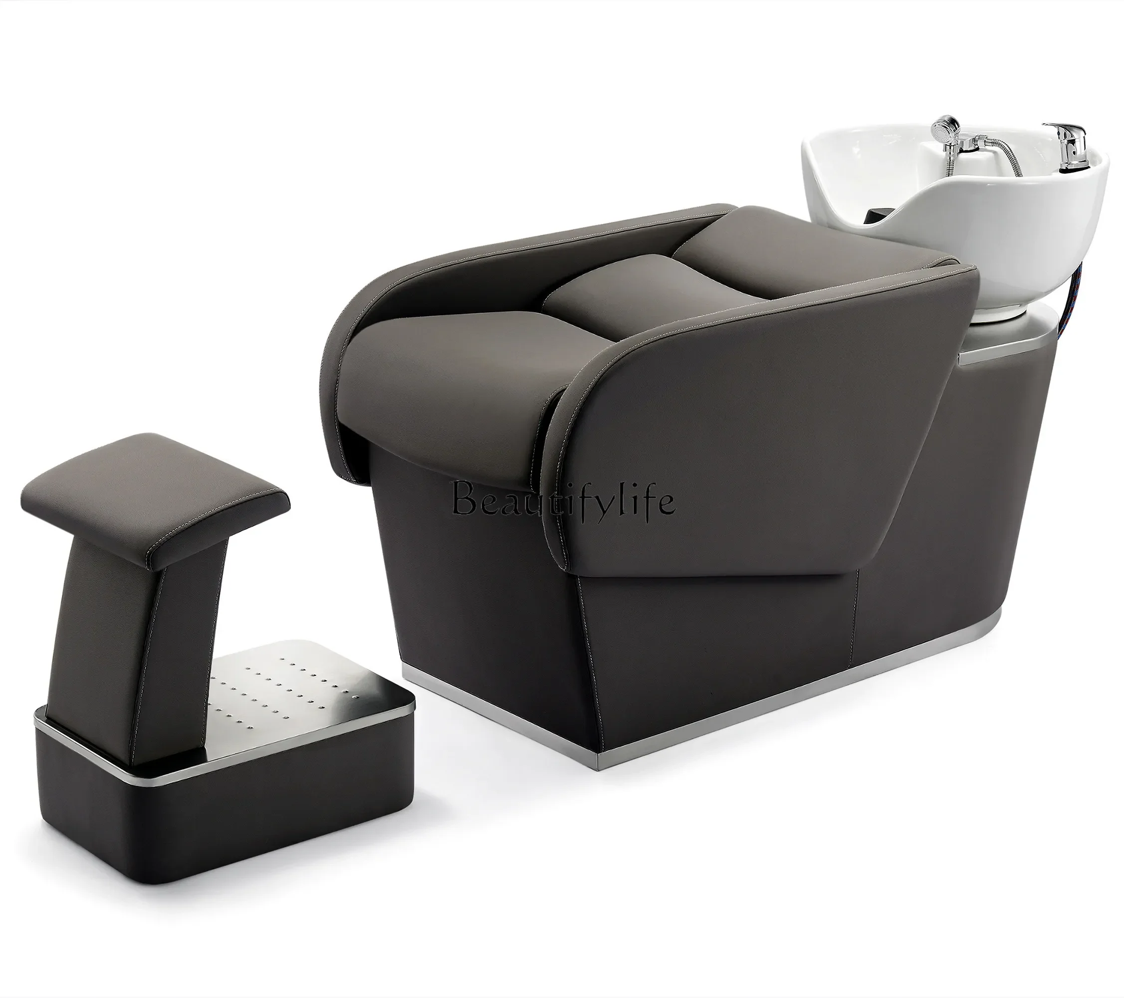 06Sitting Hair Salon Flushing Bed الراقية أزياء بسيطة الاستلقاء نصف كرسي شامبو #4