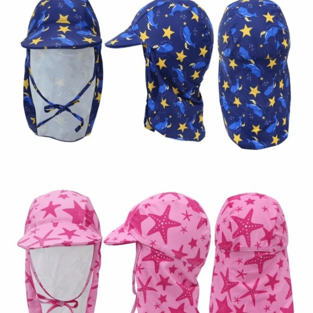 

Sweet Starfish Beach Hat Flower Adjustable Children Bucket Hat UV Protection Breathable Sunshade Swimming Cap Swimming