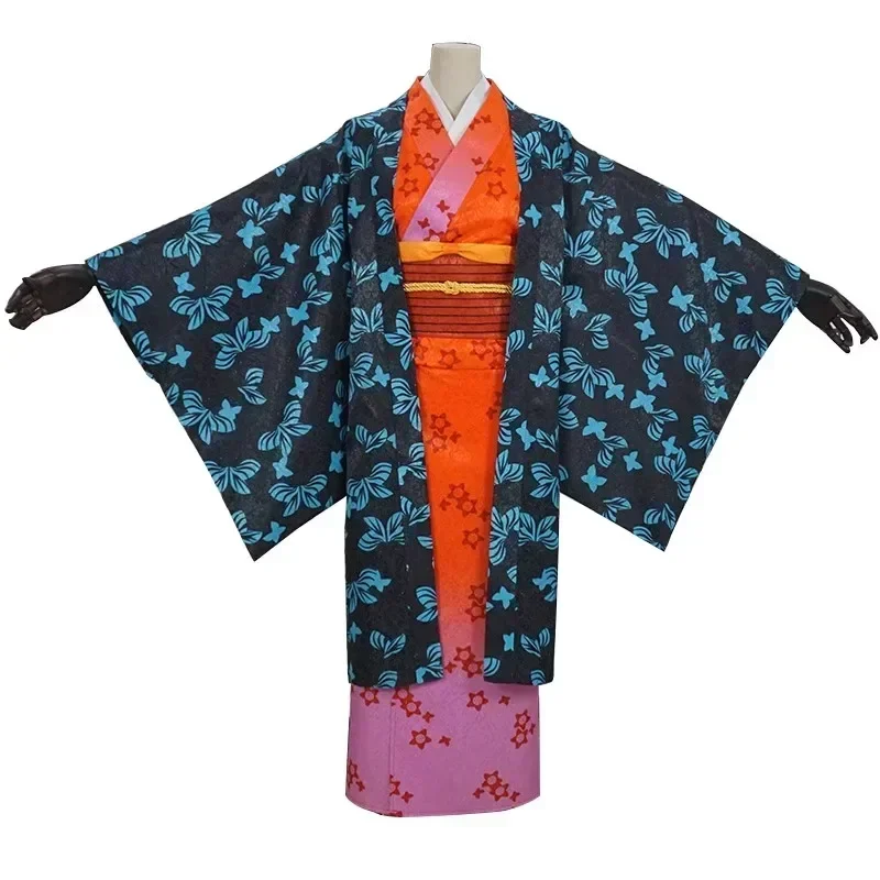 Anime japonés Ubuyashiki Amane Kimono Cosplay disfraz peluca Ubuyashiki Kagaya Cosplay Halloween convención mujer traje de escenario