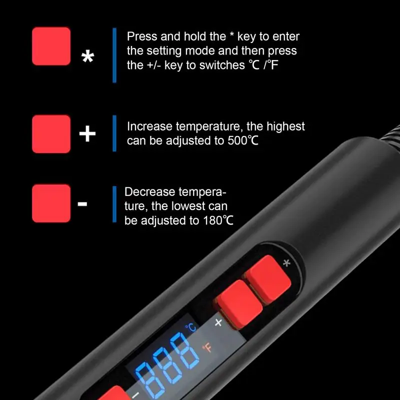 チップ付き電気はんだごてキット,温度調節可能,LCDデジタルポータブルはんだ付け,修理ツール,90w