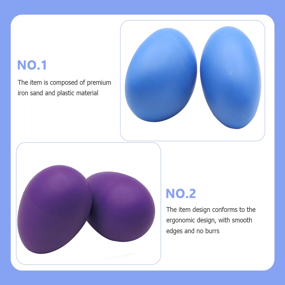 

4pcs African Drum Sand Eggs Plastic Smooth Edge Ergonomic Early Educational Music Toy Kids Birthday Gift Compact