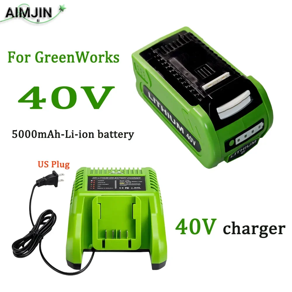 

For Green and Works G-MAX 40V 10J Battery Charger 29482 Li-ion battery 29472 ST40B410 BA40L210 STBA40B210 29462 20262 29282