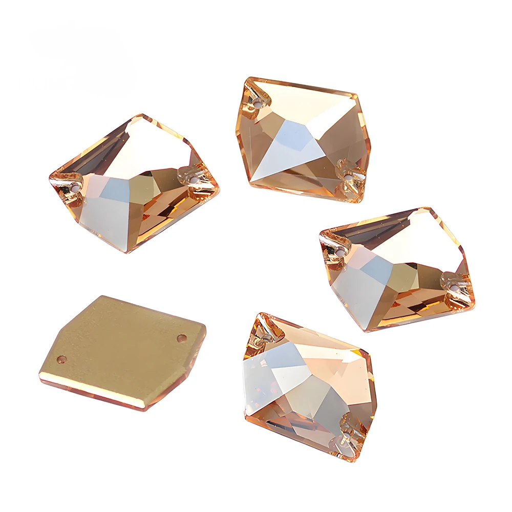 PUBRILEX Golden Shadow Mix, flache Rückseite, Super-Glitzer-Steine und Kristalle zum Aufnähen, DIY-Strass-Gold-Strasssteine zum Basteln – Detail 5