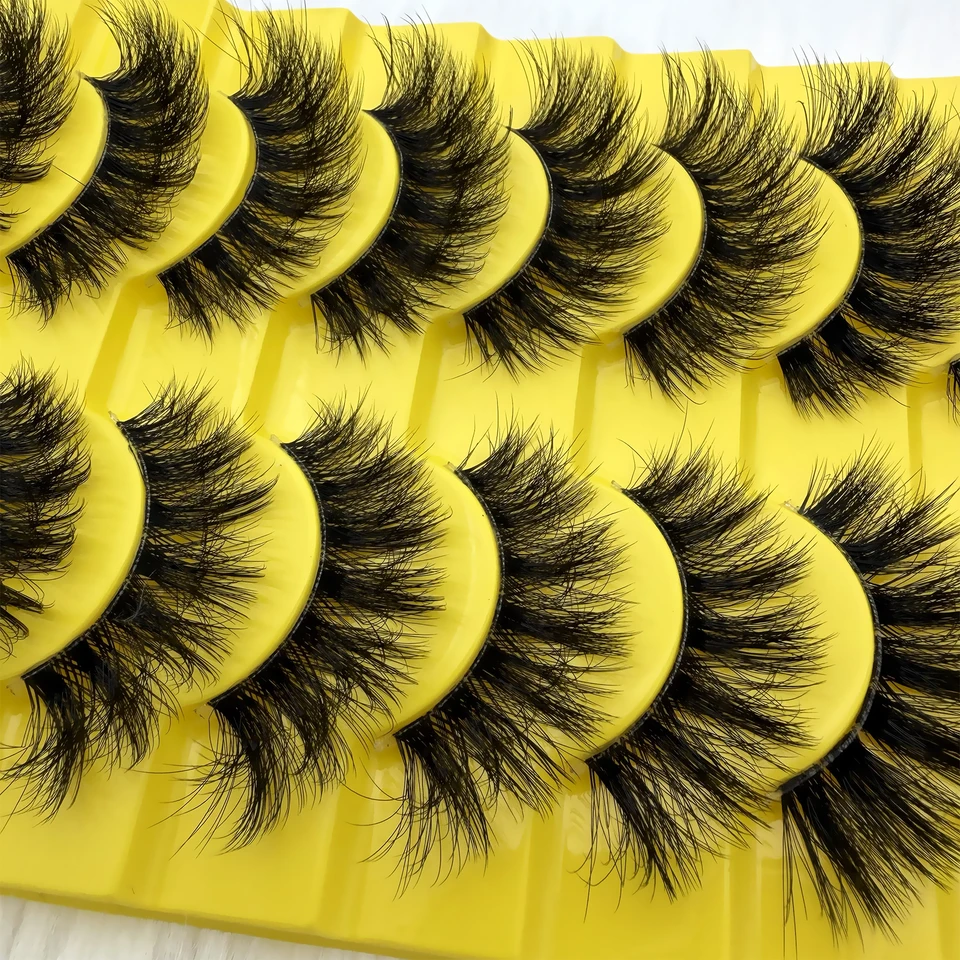 10 pares de pestañas imitación visón esponjosas, postizas, volumen 8D rizadas 5