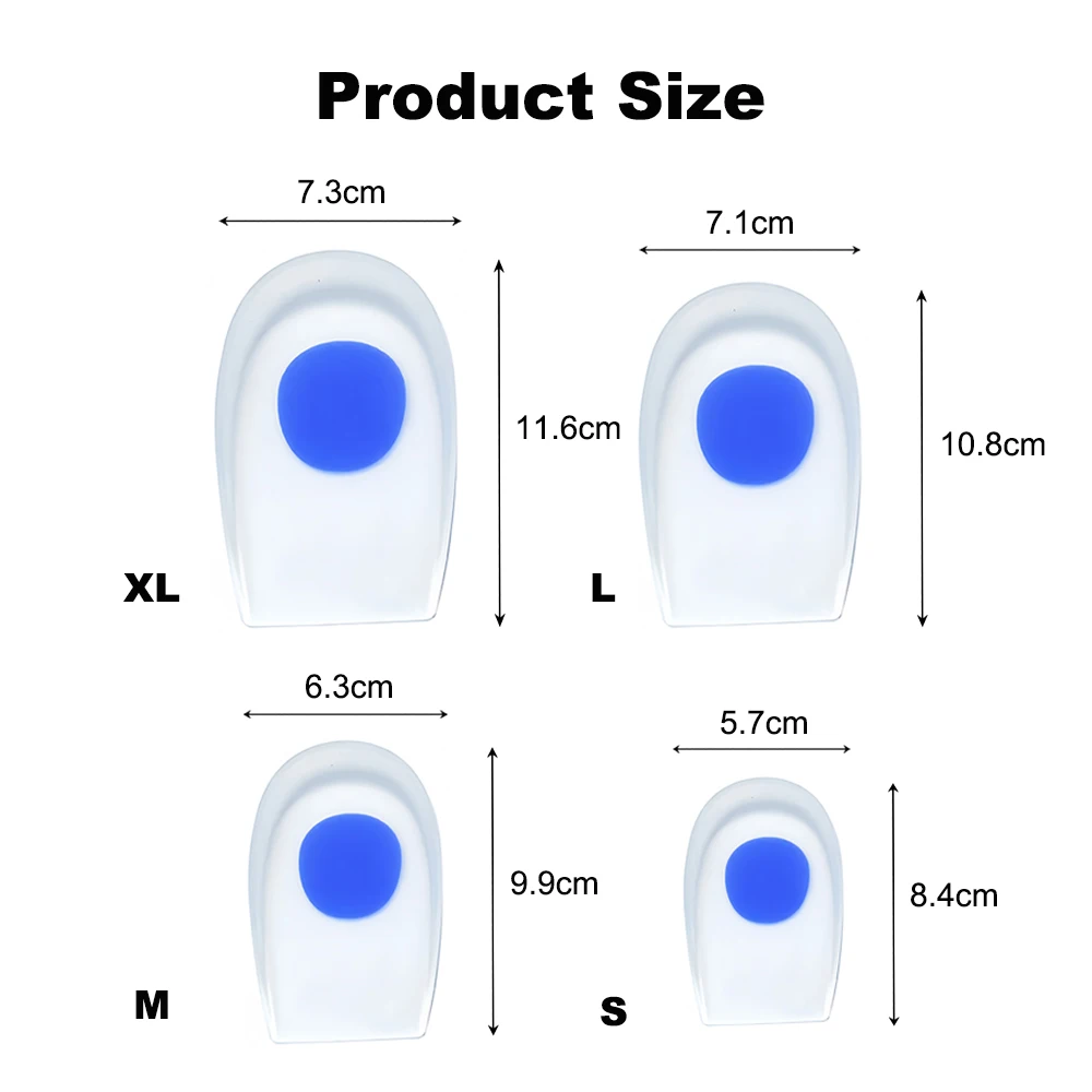 Medical Premium Silicone Heel Insoles,Plantar Fasciitis Foot Pain Relief Inserts,Spur Protectors Comfort Feet Care Shoe Pads